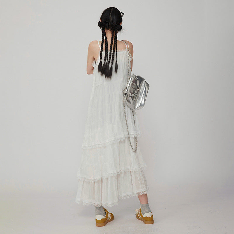 Women's Dress Pure and Casual Dress White A-Line Versatile Long Dress
