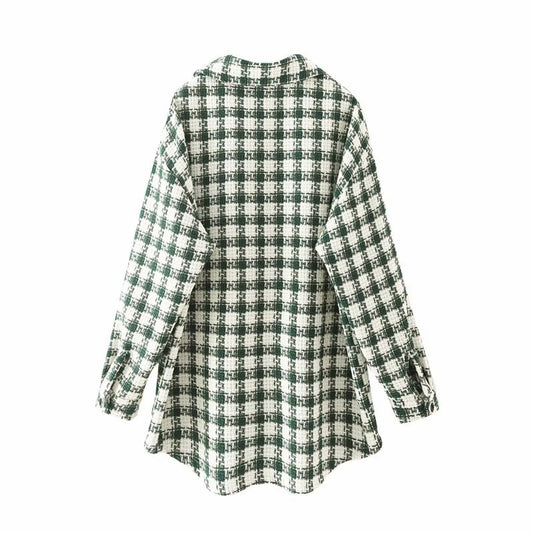 Chic Casual Checkered Blazer for Women Fashionable VersatileStyle Outerwear