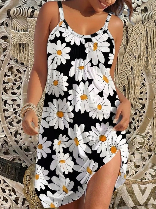 Chic U-Neck Loose Casual Sleeveless Dress for Women