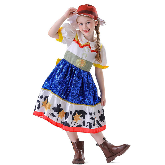 Cute Toy Story Jessie Cosplay Dress for Kids Party GownChildren's Formal Wear Performance Costume