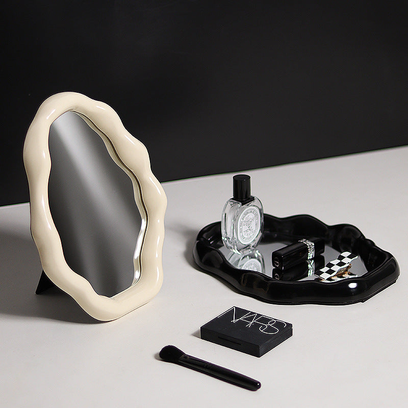 Cloud Irregular Makeup Mirror Desktop Storage Box