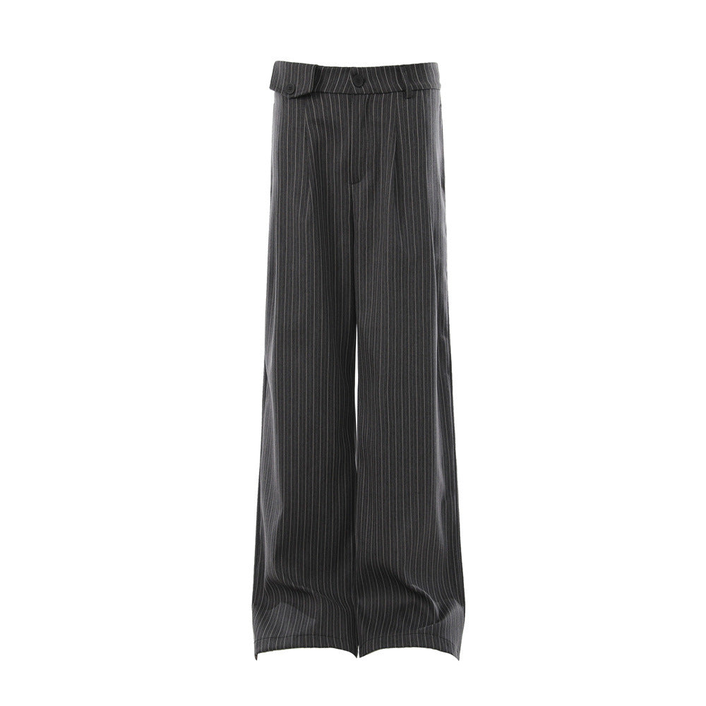 Vertical striped casual trousers