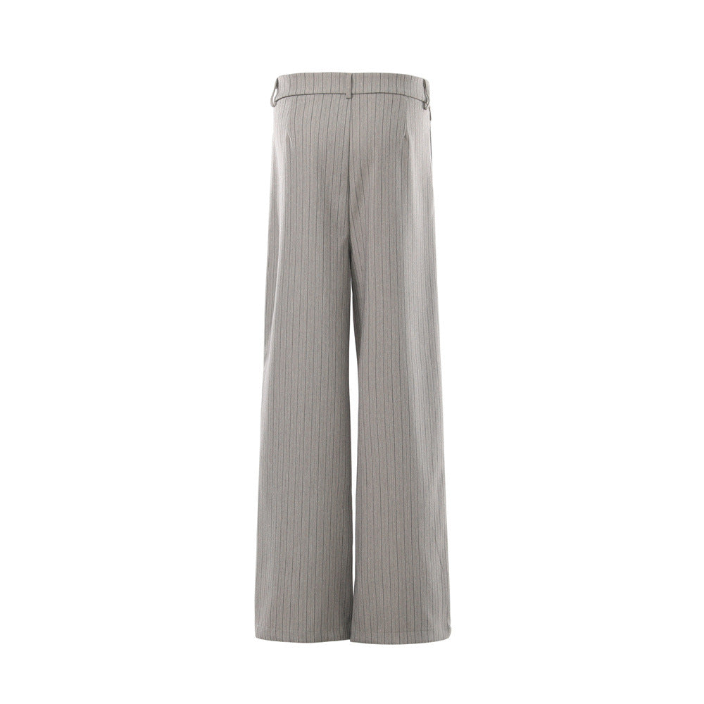 Vertical striped casual trousers