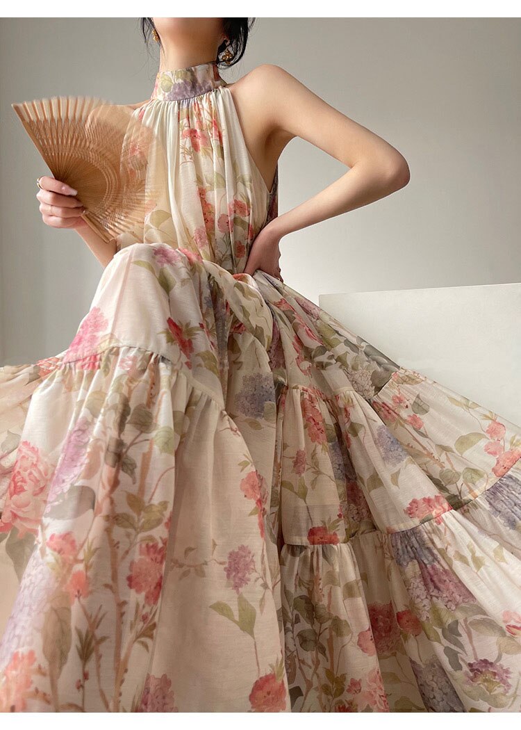 designer runway tank dresses for women traf zevity loose floral print summer party evening festival beach lady dress vestido