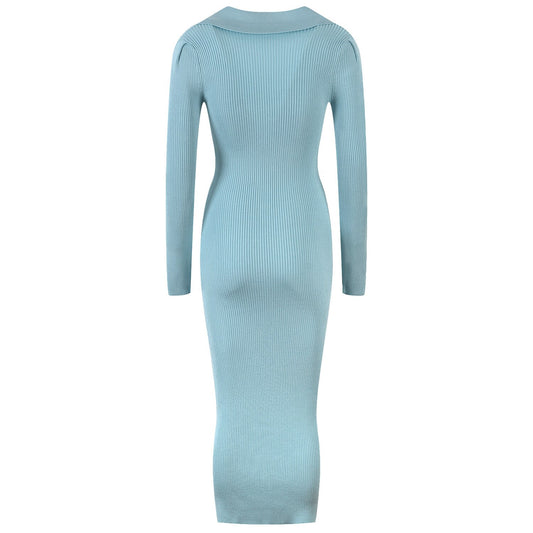 Elegant V-neck Hot Sale Women Thicken Sweater Autumn Winter Knitted Belted Female Office Soft Dresses