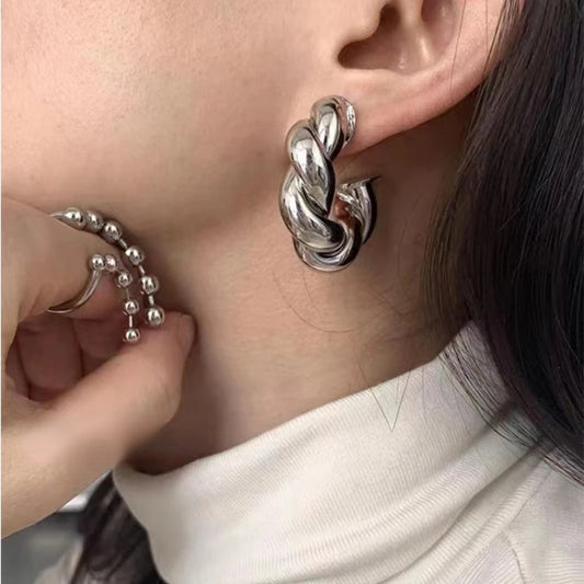 Fashion Jewelry Cool Style Hot Sale Big Thick Circle Hoop Earrings For Women Girl Hot Sale Popular Ear Accessories