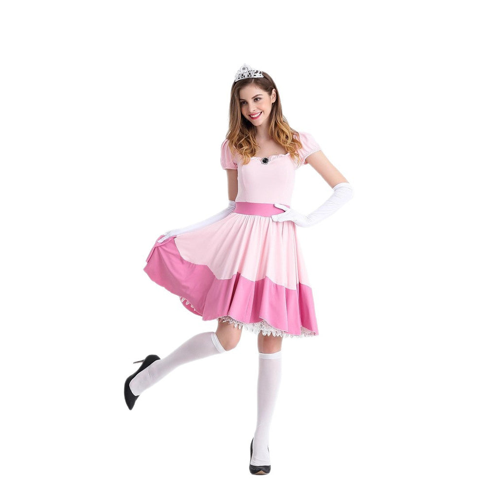Pink Princess Peach Party Princess Costume Performance Wear