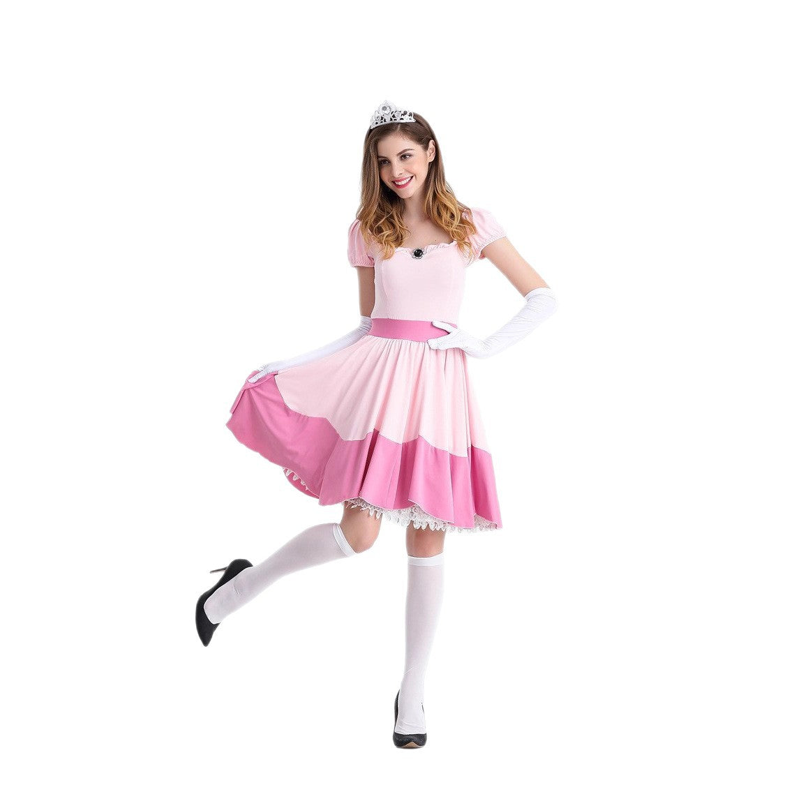 Pink Princess Peach Party Princess Costume Performance Wear