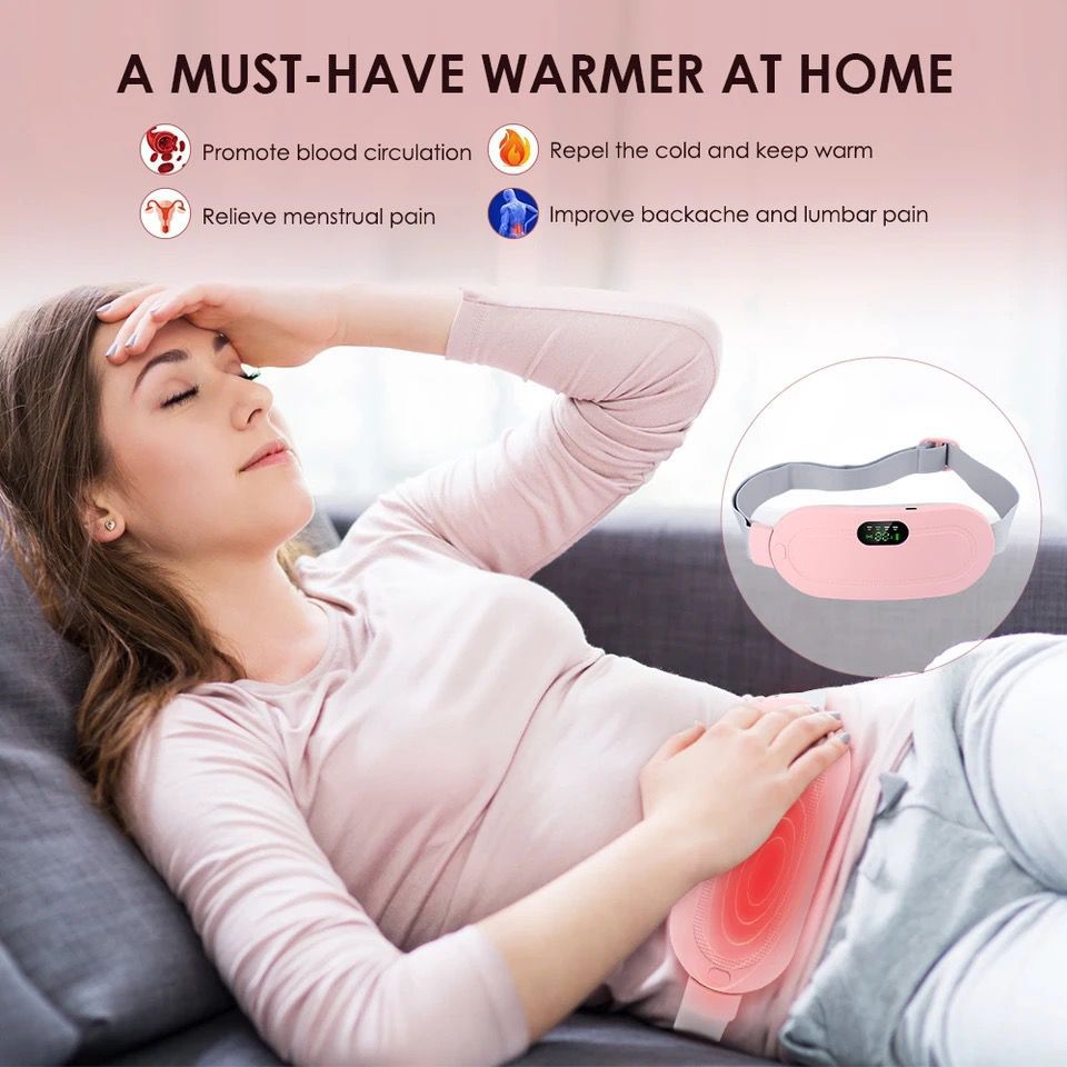 Portable Heated Massage Belt - Electric Warming Comfort Wrap | 3 Heat Levels & 4 Massage Modes