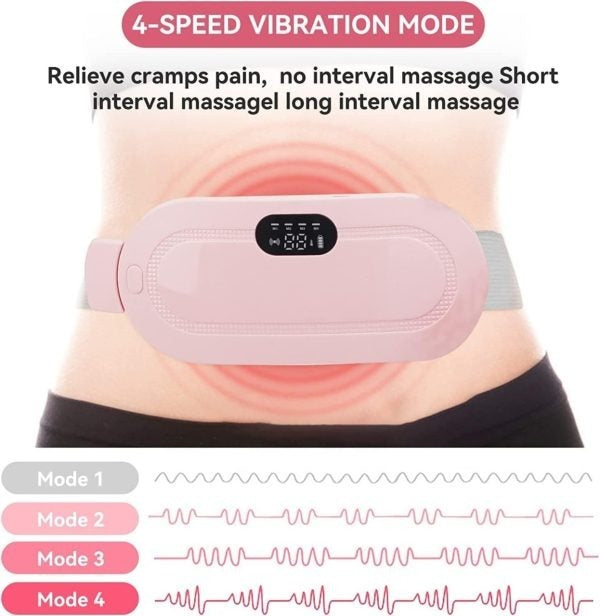 Portable Heated Massage Belt - Electric Warming Comfort Wrap | 3 Heat Levels & 4 Massage Modes