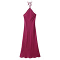 Summer European and American Fashion Casual Linen Strap Dress for Women