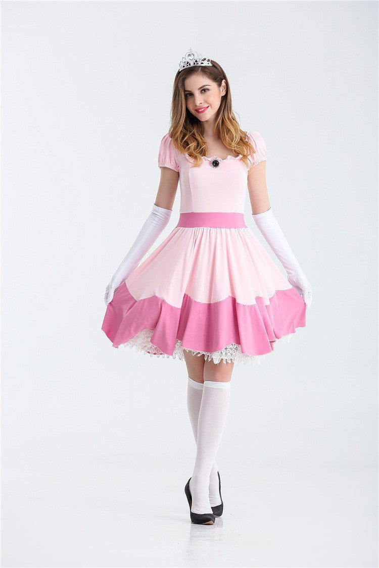 Pink Princess Peach Party Princess Costume Performance Wear