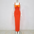 JUNE LIPS The Latest  Fashion Designer Sexy Orange Long Maxi Bandage  Dress Party Evening Dresses Wholesale Dropship