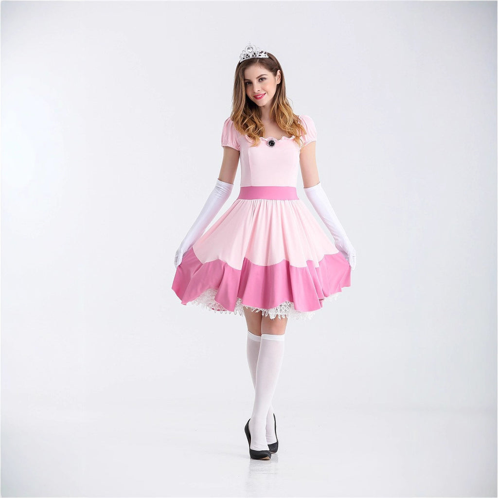 Pink Princess Peach Party Princess Costume Performance Wear