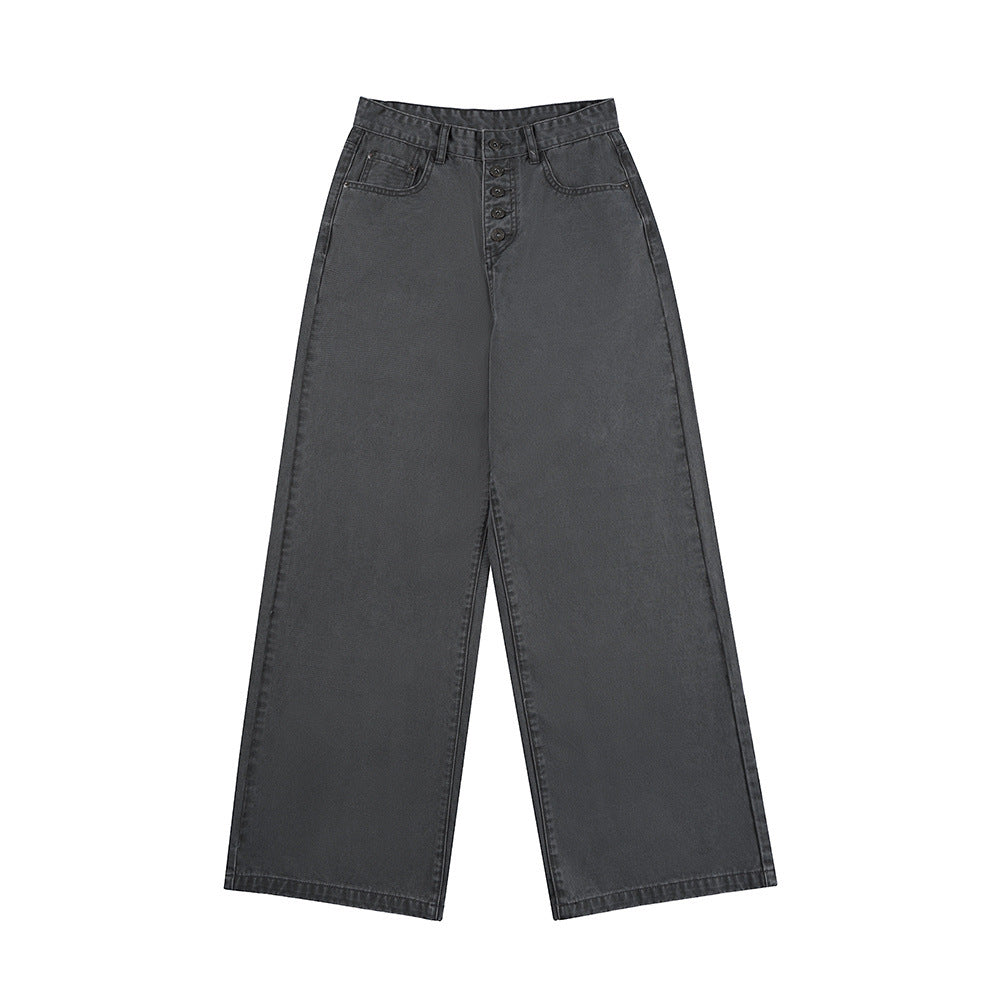 Washed and worn casual pants