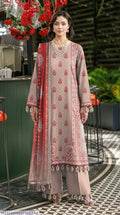 stunning Peach Printed Lawn 3-Piece Set,