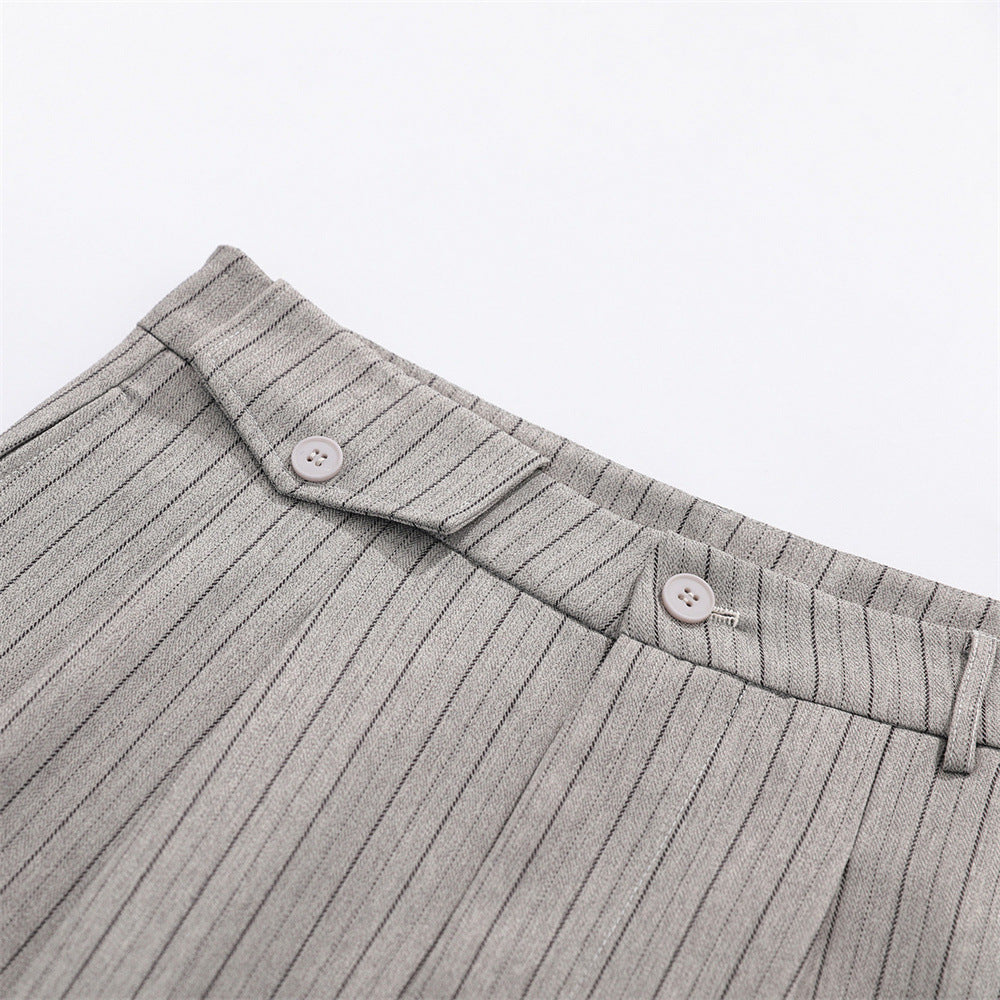 Vertical striped casual trousers