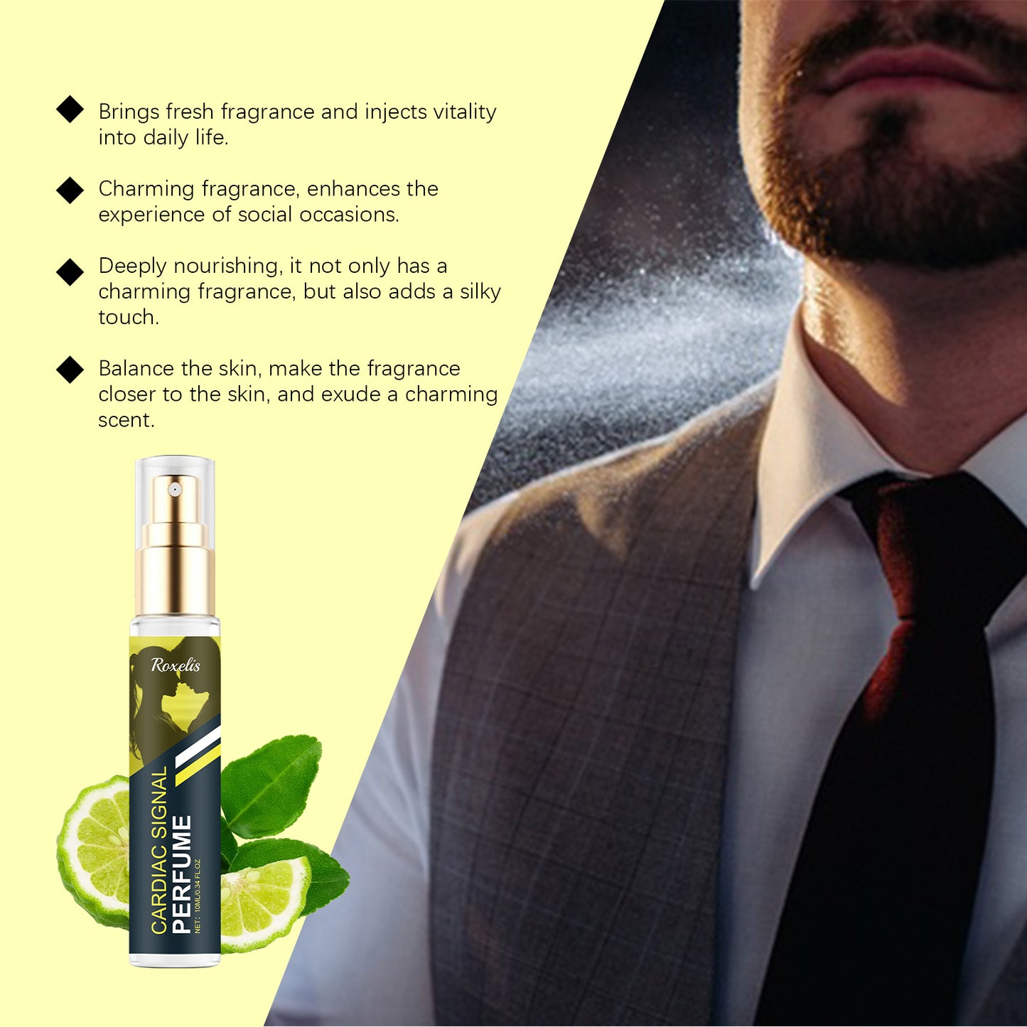 रॉक्सेलिस चार्म फ्लावर फ़्रेगरेंस मिस्ट: लंबे समय तक टिकने वाली ख़ुशबू, ताज़गी भरी महक, मनमोहक आकर्षण बिखेरती है. एम्बर लाइट एलीगेंट पोर्टेबल फ़्रेगरेंस मिस्ट.