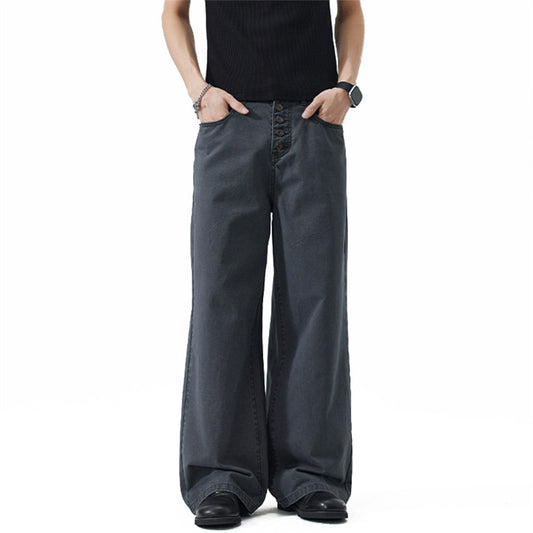 Washed and worn casual pants