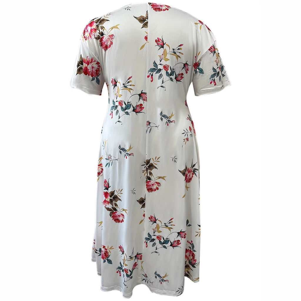 Floral Print Dress Women Summer Fashion Loose A-Line Dress