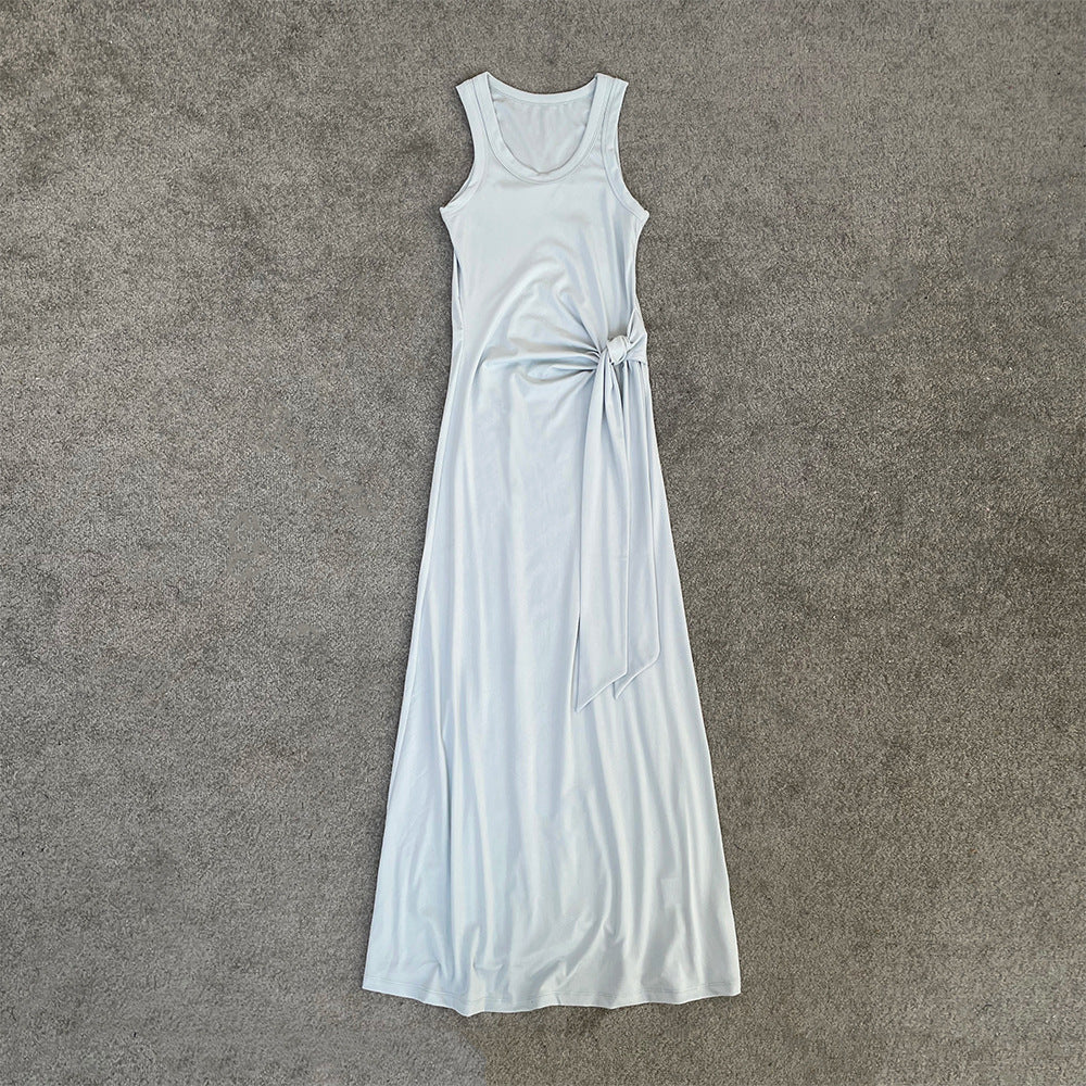 Capsule series strap vest dress slimming fake two-piece long skirt women's wear
