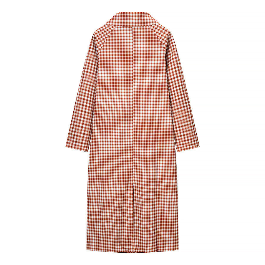 Chic Casual Versatile Classic Plaid Trench Coat for Women
