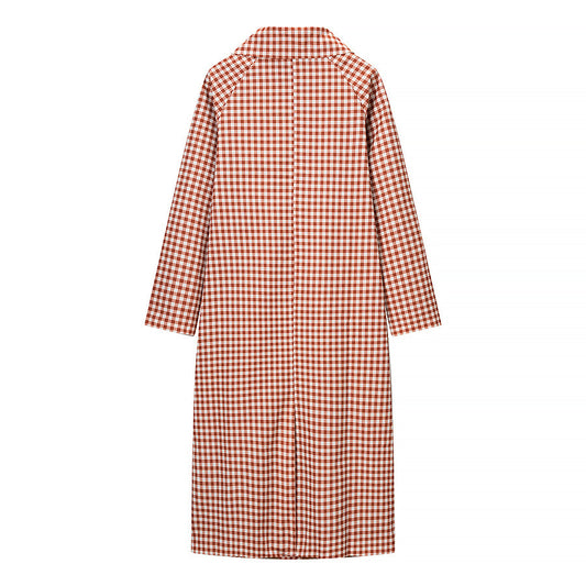 Chic Casual Versatile Classic Plaid Trench Coat for Women