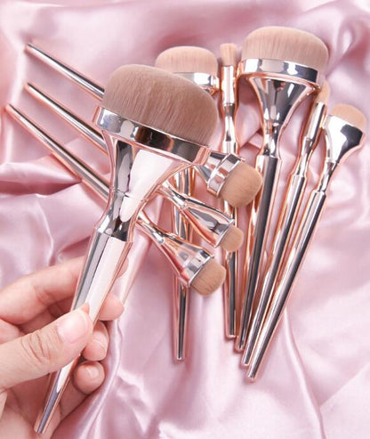 9 पीस मेकअप ब्रश सेट रोज़ गोल्डन ब्यूटी कॉस्मेटिक टूल