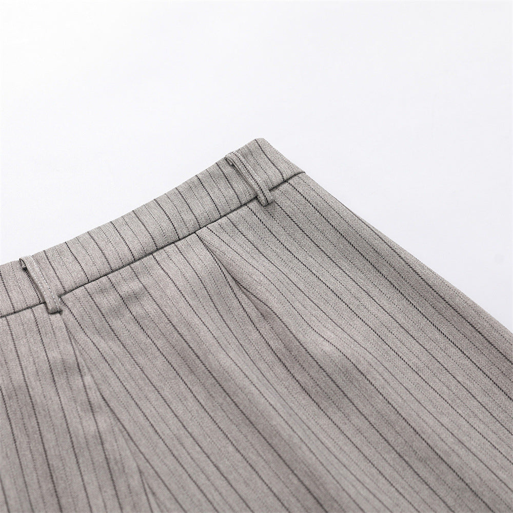 Vertical striped casual trousers