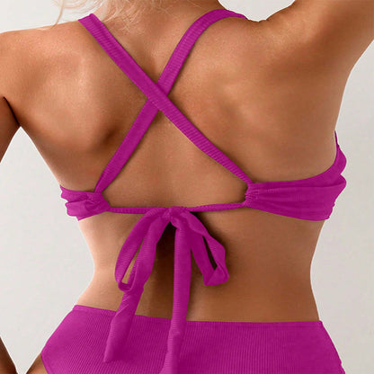 Solid Color Hot Spring Swimwear Bikini One-Piece Top Beach Swimwear