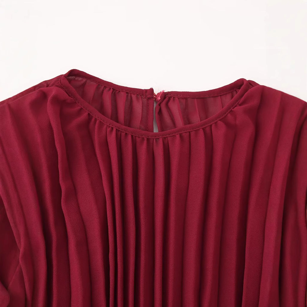 Summer European and American fashionable casual round neck dress with belt for women