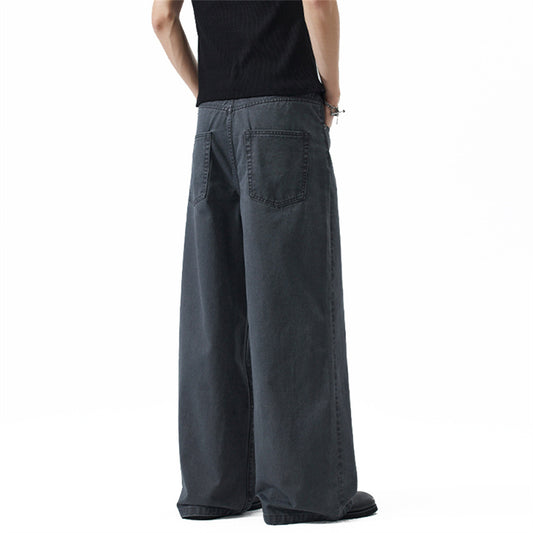Washed and worn casual pants