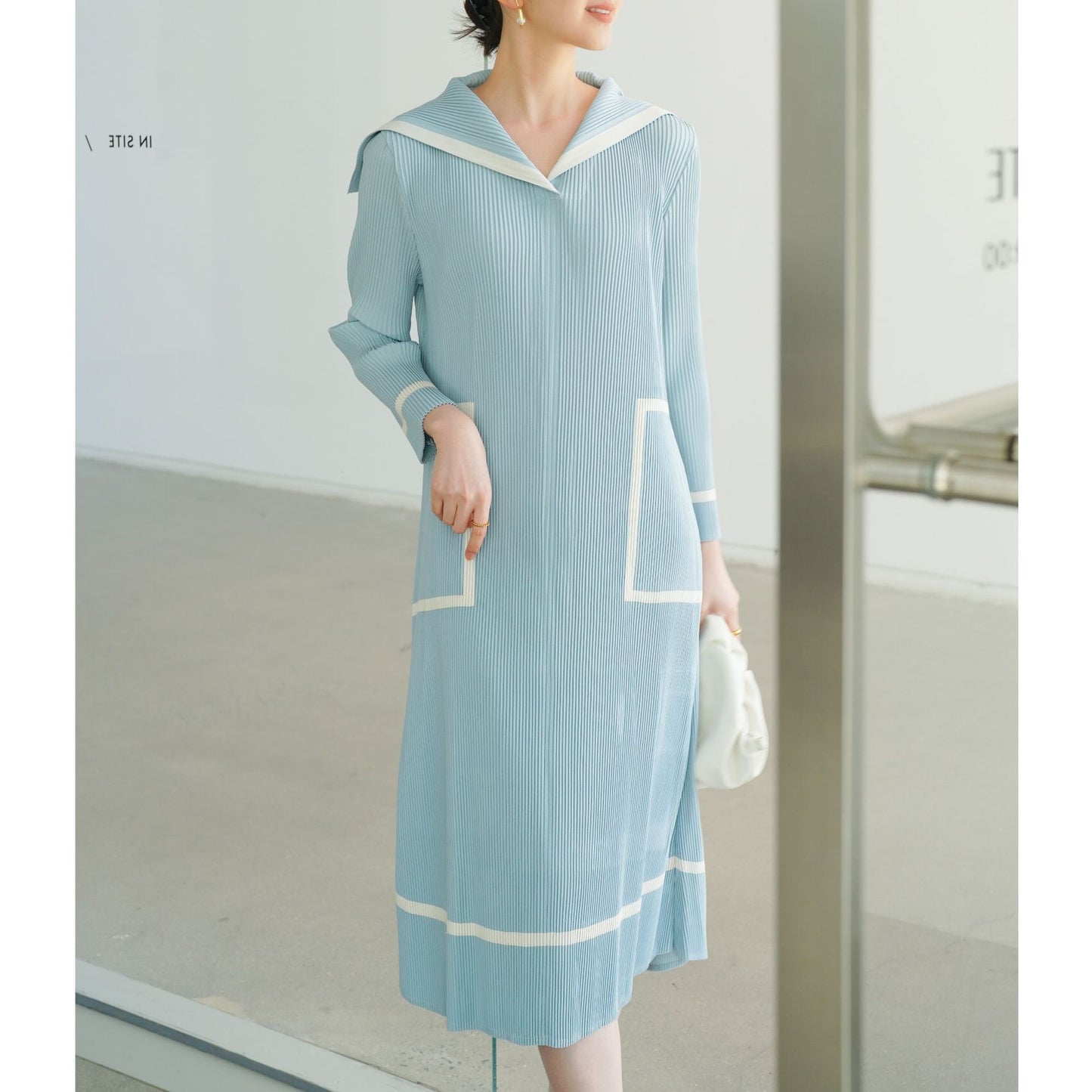 Pleated British Casual Loose Chic Commuter Dress