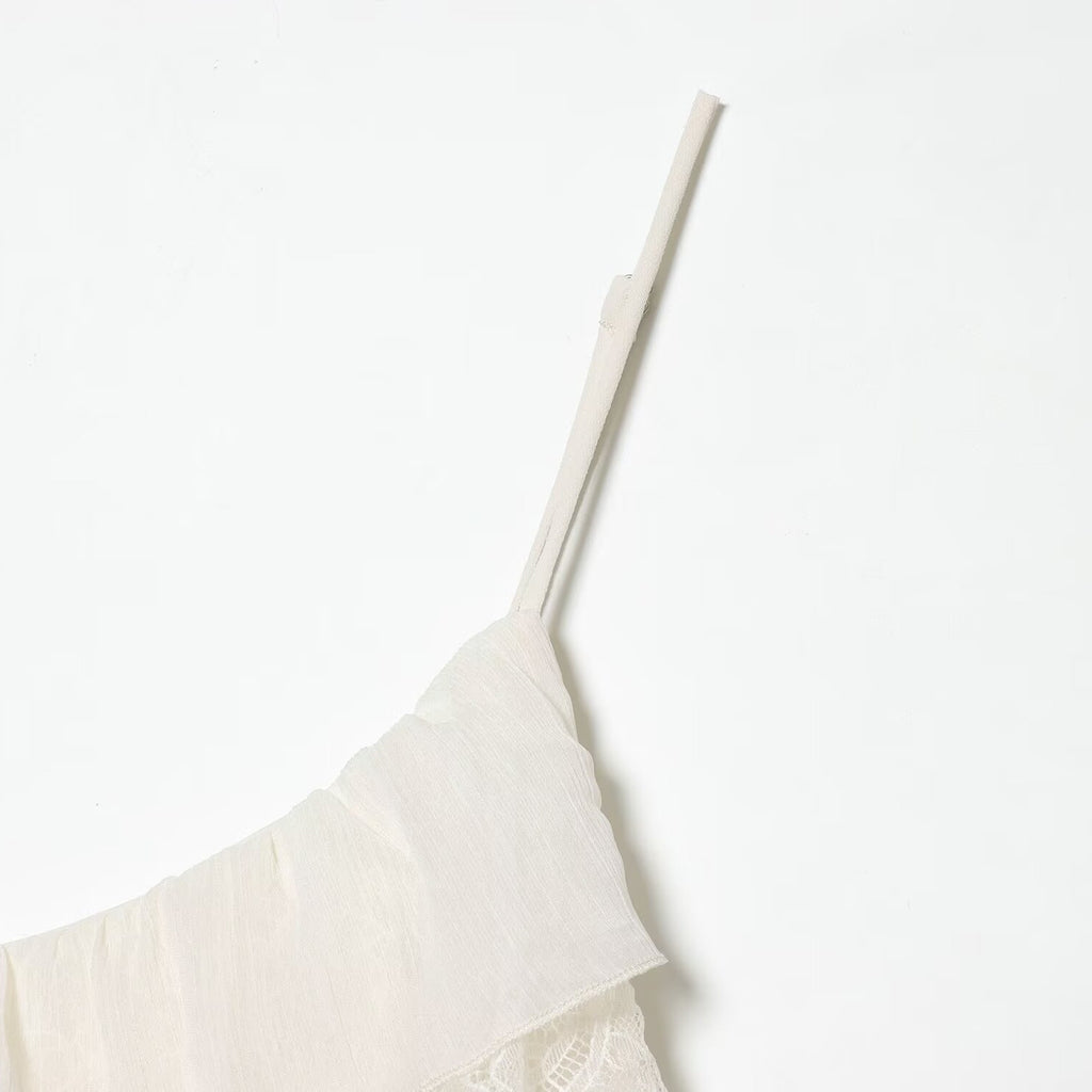 Lace patchwork irregular camisole skirt