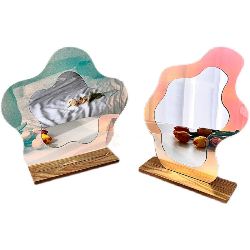Ins Net Red Dazzling Makeup Mirror Desktop Vanity Mirror Photography Props Special-Shaped Makeup Mirror