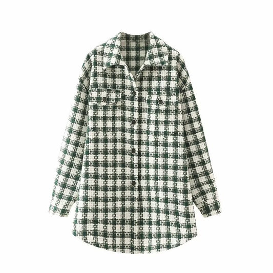 Chic Casual Checkered Blazer for Women  Fashionable VersatileStyle Outerwear