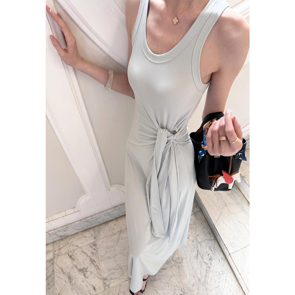Capsule series strap vest dress slimming fake two-piece long skirt women's wear