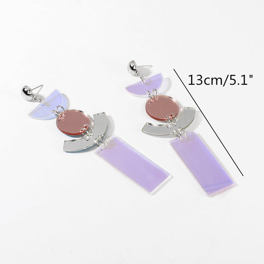 Streamer Acrylic Series Simple Square Geometric Colorful Earrings