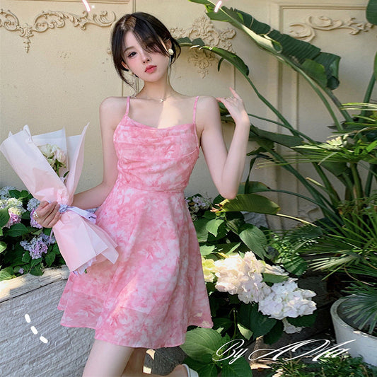 Waist collection printed camisole skirt short skirt for women
