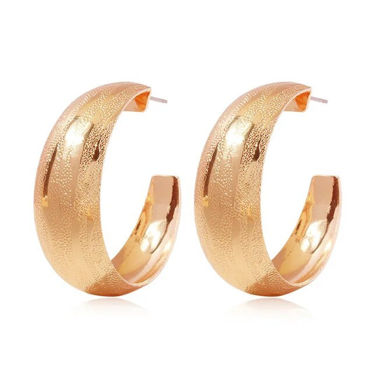 Metal Textured Post Earrings For Women Classic Fashion Jewelry Holiday Accessories Punk Hot Sale Party Gifts
