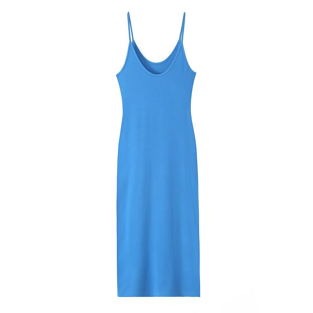 Hot girl knitted camisole wrapped buttocks long skirt