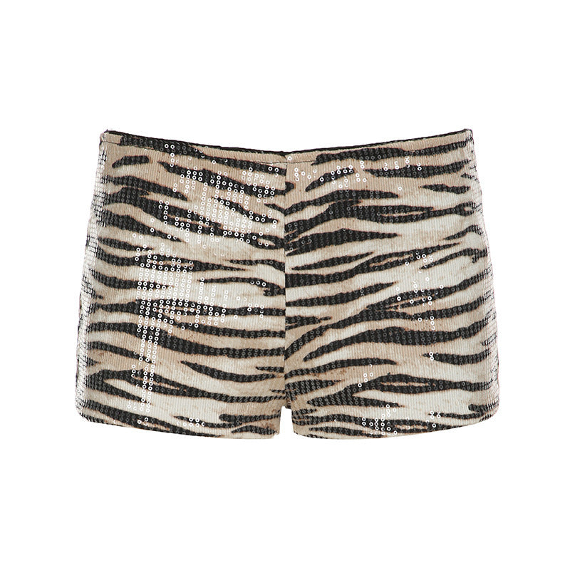 Black Sequined Low-Waist Bodycon Stretchy Mini Skirt for Party Wear