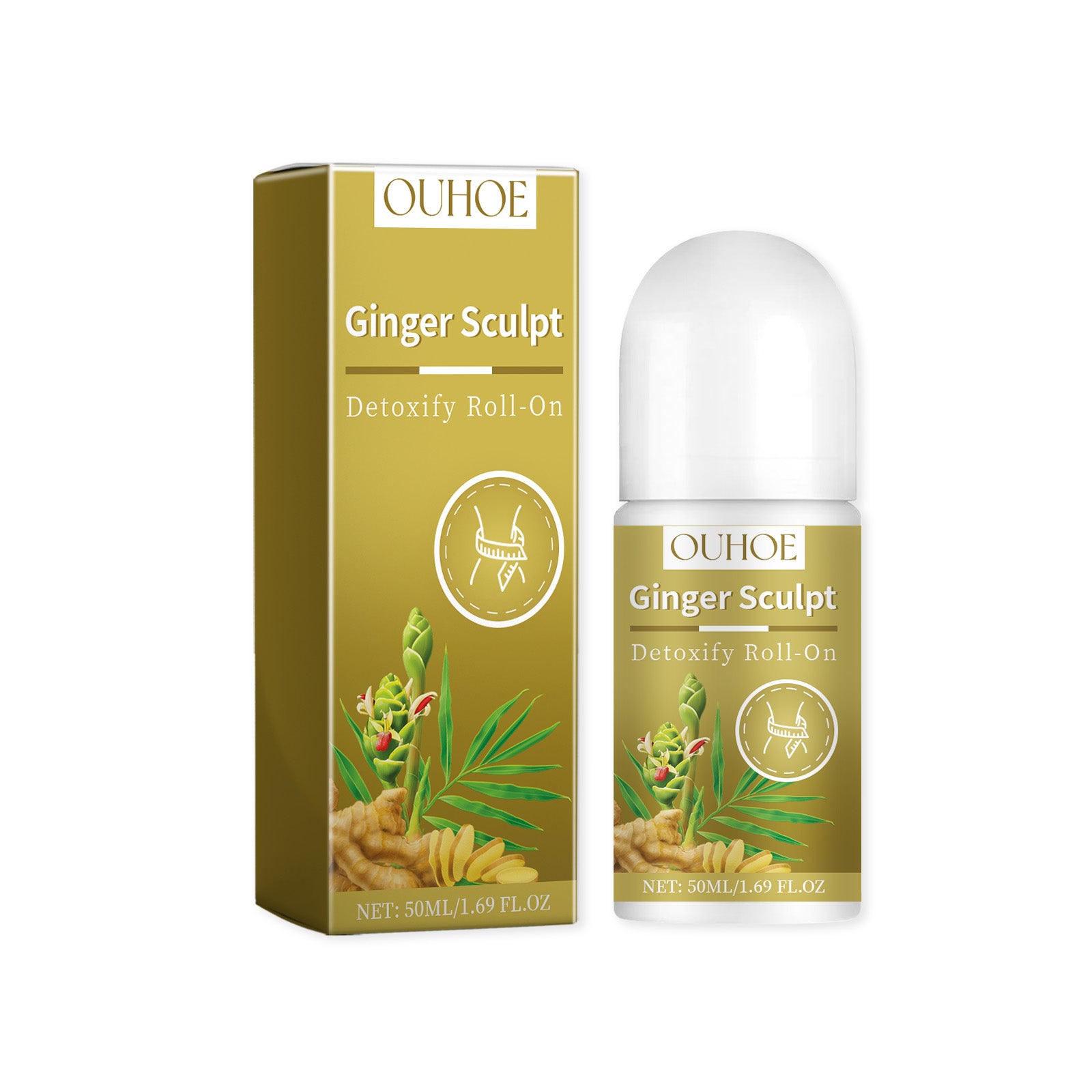 Ginger Sculpt Detoxify Roll-On, Ball Body Massage Moisturizing Beauty Care Firming Body Contour Beauty Ball