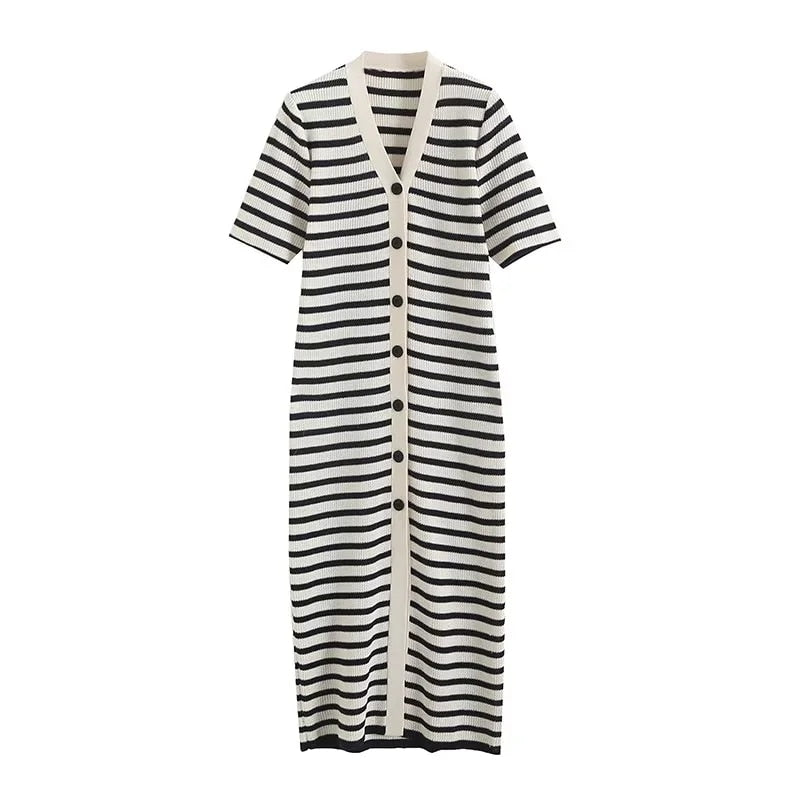 TRAF  Summer Women Long Shirt Dress Summer Office Midi Dresses for Women Short Sleeve Female Dress