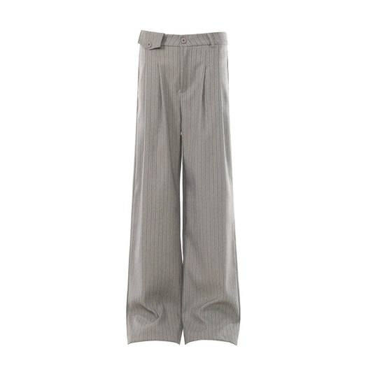 Vertical striped casual trousers