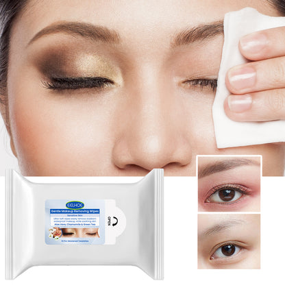 EELHOE Gentle Makeup Remover Wipes Deep Cleanse Face Eye And Lip Makeup Gentle Refreshing Non-Irritating Makeup Remover Wipes