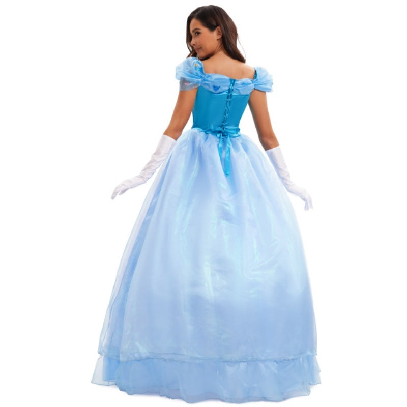 Halloween Adult Stage Performance Dress Premium Version Cinderella Princess Dress Festival Party Wear Blue Dress