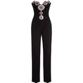 Fashion Celebrate Evening Party Wear Women Sexy Strapless Shinning Crystal Bodycon Bandage Jumpsuit Birthday Cocktail Wear