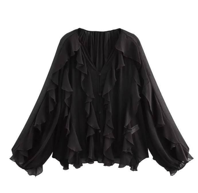 Chic Layered Decorative Shirt Women's Fashion Style Casual Top