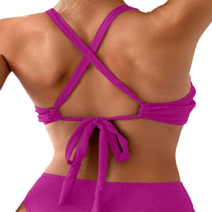 Solid Color Hot Spring Swimwear Bikini One-Piece Top Beach Swimwear